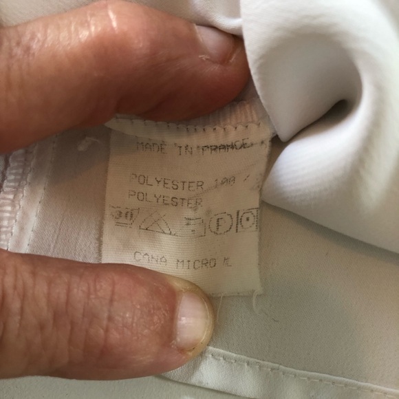 Anne Fontaine Paris White, Satin Button Down, Blouse Women’s 4, Very Oversized! - Picture 9 of 13